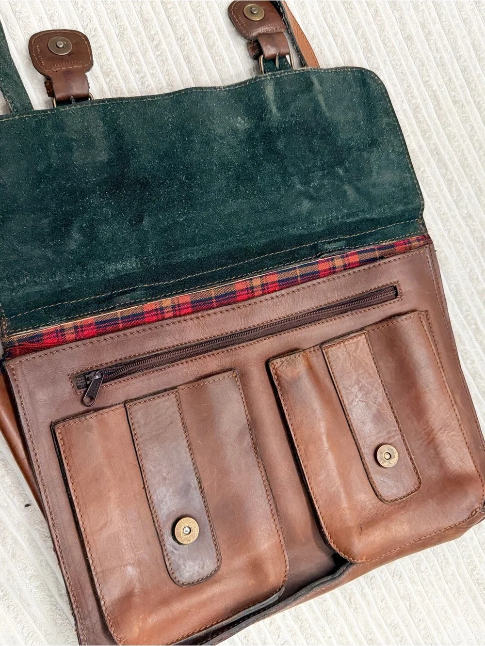 Vaquero Brown Leather Men's Briefcase Satchel Laptop Bag - Picture 3 of 10